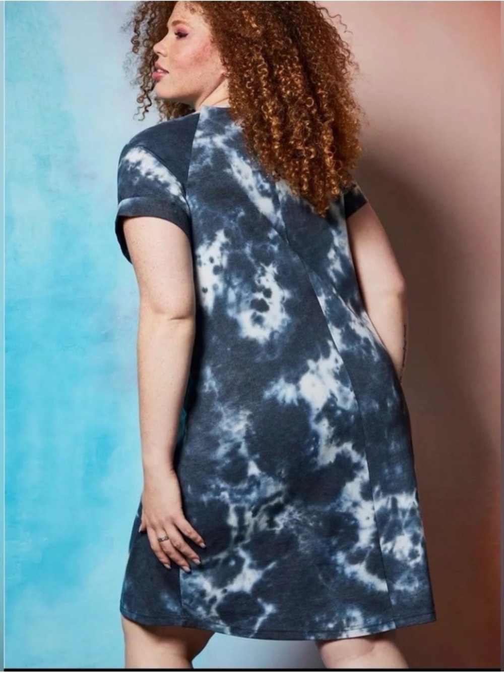 Torrid/Lovesick Tie-Dye Short Sleeve Dress with Mermaid Skeleton by Torrid - Picture 2 of 7